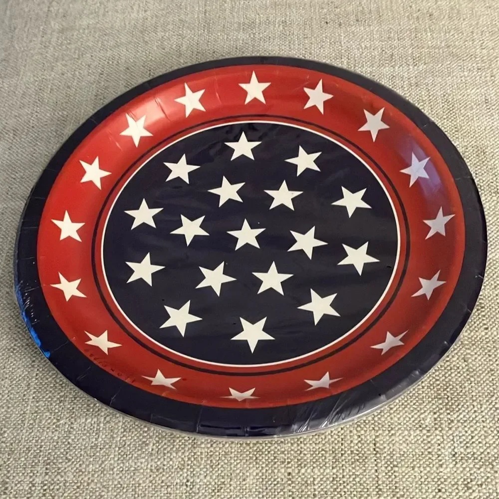 New Package of American Flag Paper Plates